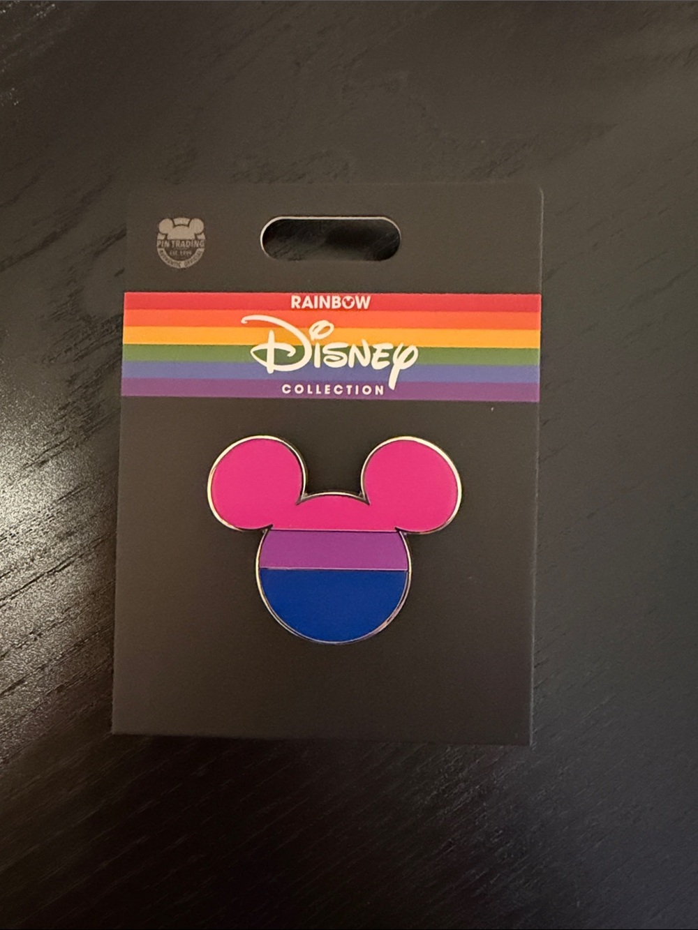 Disney Pink & Blue Mickey Rainbow Enamel Pin
